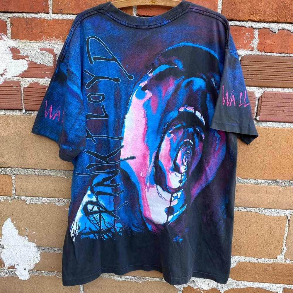 🔥🔥 Vintage Pink Floyd band tee shirt 90s AOP xl blue concert tour Winterland - Picture 2 of 7
